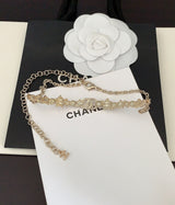 18K CC White Pearl Crystals Necklace