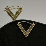 18K Vlogo Diamonds Earrings