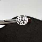 18K CC White Gold Earrings