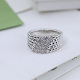 18K Perlée Diamonds Five Rows Ring
