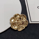 18K CC Black Flower Brooch