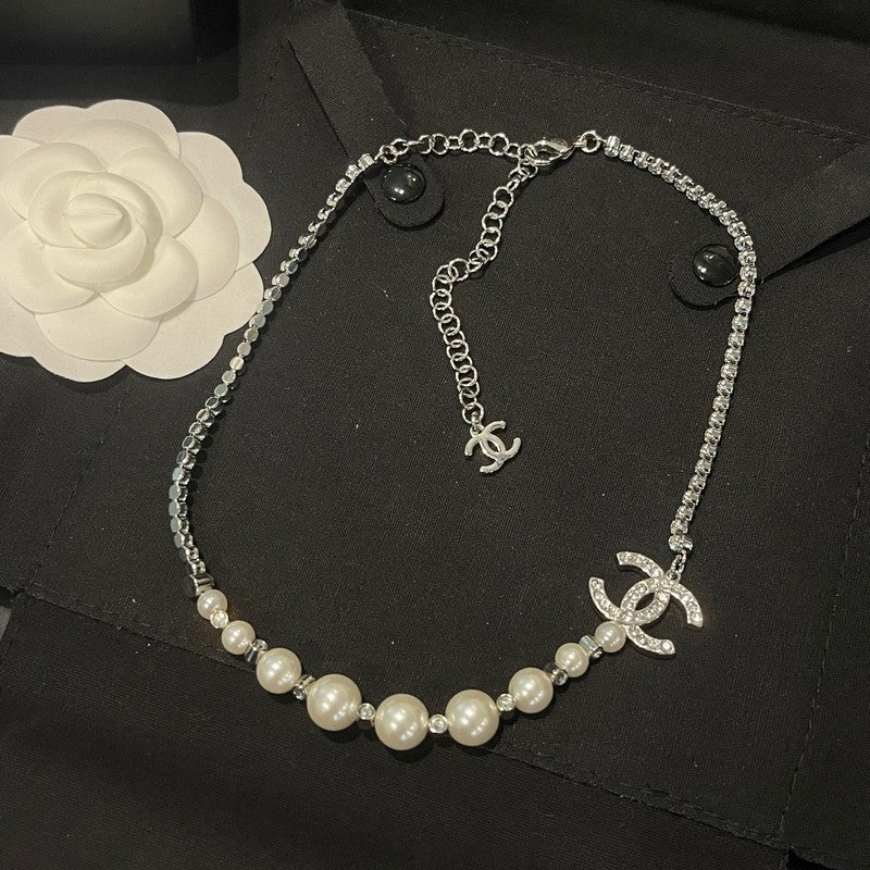 18K CC Pearl Chain Necklace