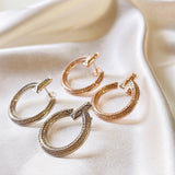 18K T T1 Open Hoop Rose Gold Earrings