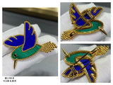 18K Lucky Animals Hummingbird Clip Brooch
