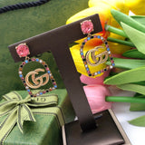 18K Double G Color Crystals Earrings