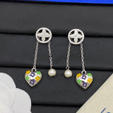18K Louis Diamond Pearl Drop Earrings