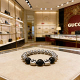 18K GG Anger Forest Black Bead Chain Bracelet