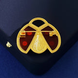 18K Lucky Animals Ladybug Clip Brooch