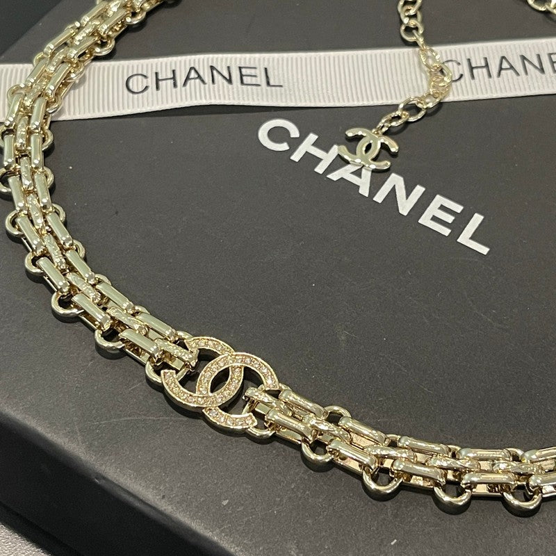 18K CC Pave Diamond Gold Necklace