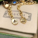 18K Double G Interlocking G Crystals Bracelet