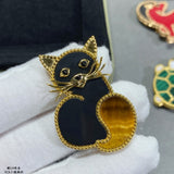 18K Lucky Animals Cat Clip Brooch