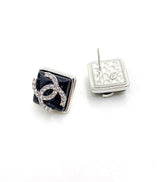18K CC Square Earrings