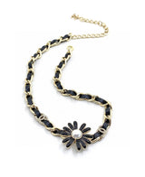 18K CC Black Daisy Necklace