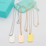 18K T 1837 Makers I.D. Tag Pendant Necklace