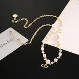 18K CD Pearl Chain Necklace