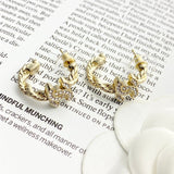 18K CC Diamond Circle Gold Earrings