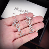 18K Saint Monogram Palmier Statement Earrings