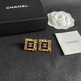 18K CC Black Gold Earrings