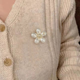 18K CC Pearls Brooch