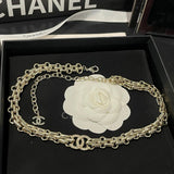 18K CC Pave Diamond Gold Necklace