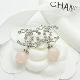 18K CC 25P Pink Pearl Gold Earrings