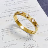 18K Perlée Clovers Bracelet