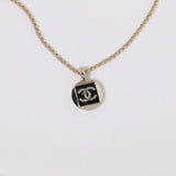 18K CC Black & White Logo Gold Necklace