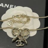 18K CC Gold Bow Tie Necklace