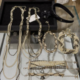 18K CC Pearls Choker Gold Necklace