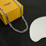 18K F Baguette Chain Necklace