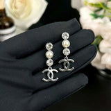 18K CC 25B Crystal Earrings