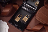 18K BB Gold Small Lock Earrings