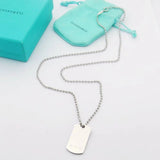 18K T 1837 Makers I.D. Tag Pendant Necklace