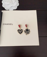 18K CC Heart Earrings
