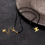 18K Coeur Black Crystals Necklace