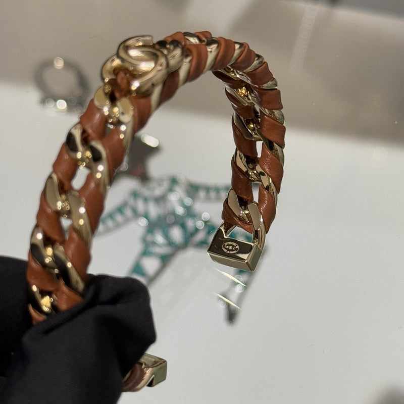 18K CC 26C Black Open Cuff Bracelet