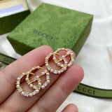 18K Double G Pearls Earrings