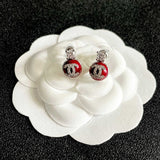 18K CC Black Diamond Earrings