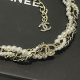 18K CC Pearls Gold Necklace