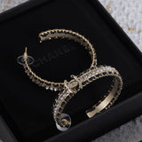 18K CC Leather Chain Earrings