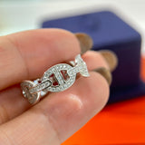 18K Chaine d'Ancre Enchainee Diamond H Ring