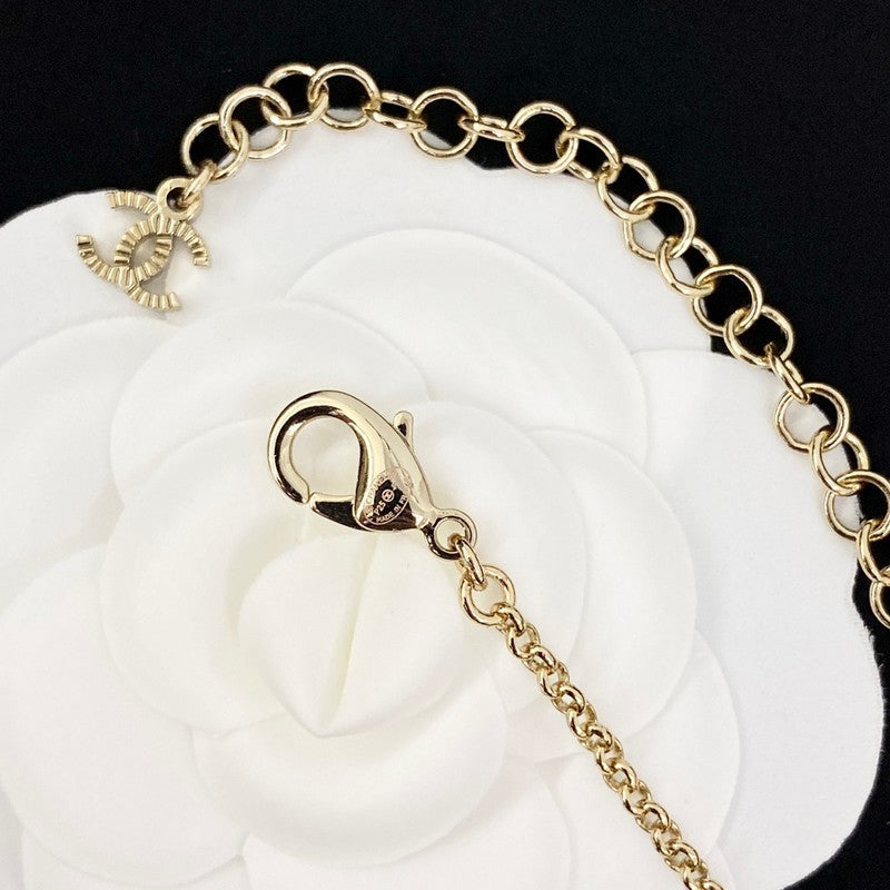 18K CC Long Diamond & Pearl Necklace