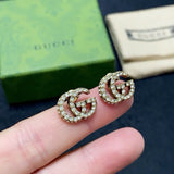 18K GG Diamond Gold Earrings