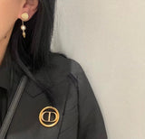18K CD Pearl Pendant Earrings