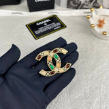 18K CC Color Crystal Diamond Brooch