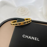 18K CC Black Strass Cuff Bracelet