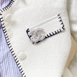 18K CC Diamonds Brooch