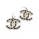 18K CC Leather Earrings