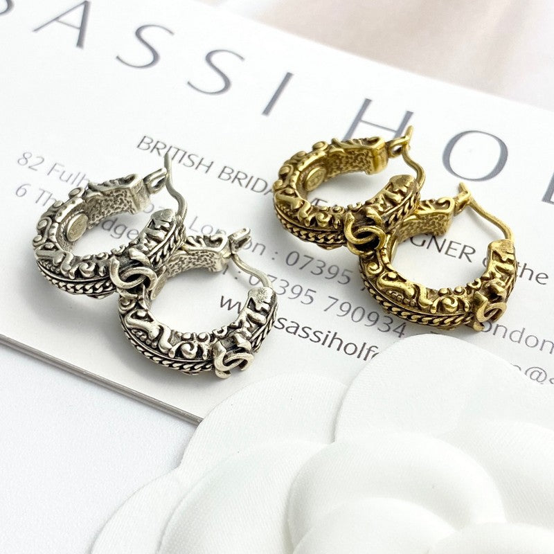 18K CC 24C Vintage Gold Earrings