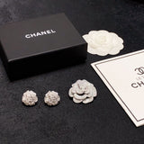 18K CC Camellia Diamond Earrings